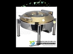 cylindrical footing stainless steel chafing dish