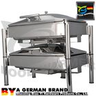 Stackable Commercial Electric Chafing Dish  Dual Heating System Mechanical Hinge